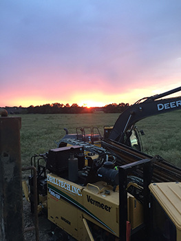 Drilltech equipment at the end of a workday.